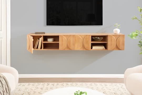 Kate and Laurel Townsend Floating Media Wall Cabinet